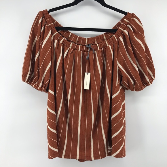 Anthropologie Tops - NWT Striped Terra Cotta Anthropologie Top Size M